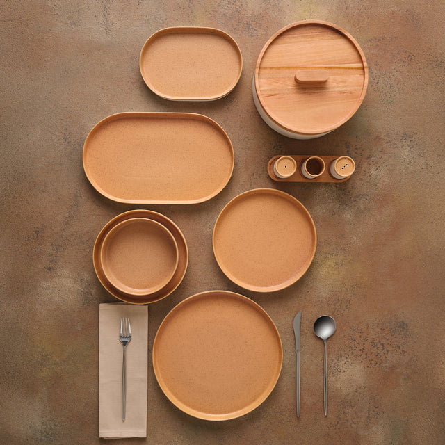 Karaca x Fatih Tutak Earth Collection - 57-Delige Serviesset voor 12 Personen – Stoneware – Luxe Organisch Dinerservies