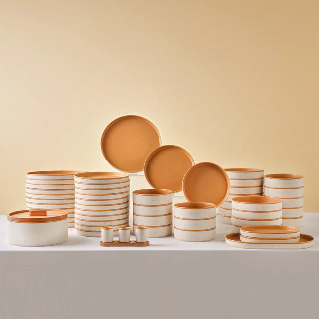 Karaca x Fatih Tutak Earth Collection - 57-Delige Serviesset voor 12 Personen – Stoneware – Luxe Organisch Dinerservies