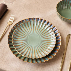 Karaca Cora Reactive - Serviesset 24 Delig – 6 Personen – Stoneware – Reactive Glaze – Dinerset met Kommen
