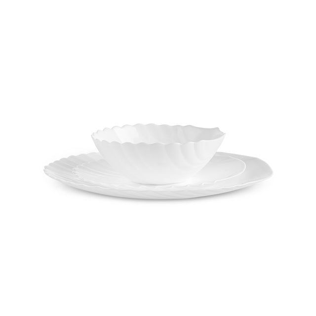 Karaca White Shell - Serviesset / Dinerset 18-delig – 6 Personen – Opal Glass – Wit
