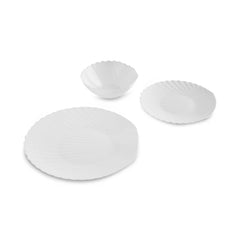 Karaca White Shell - Serviesset / Dinerset 18-delig – 6 Personen – Opal Glass – Wit