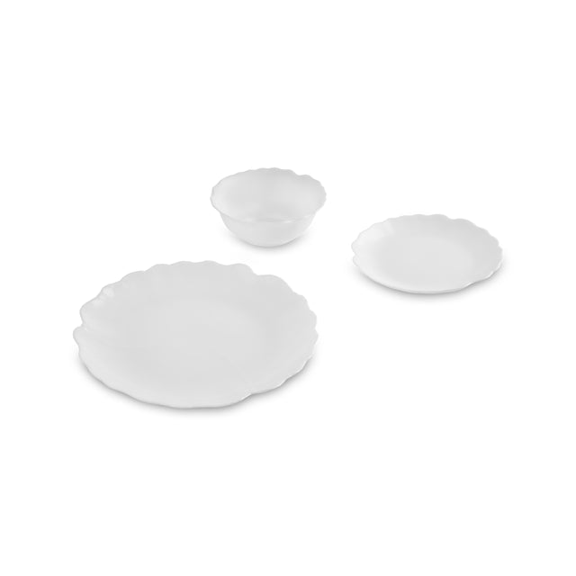 Karaca White Flower - Serviesset 18-delig – 6 Personen – Opal Glass – Wit