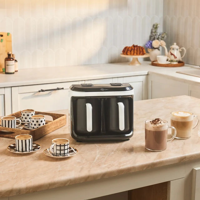 Karaca Hatir Hups Duet – Dubbele Turkse Koffiemachine – Elektrisch Koffiezetapparaat voor Turkse Koffie – Wit