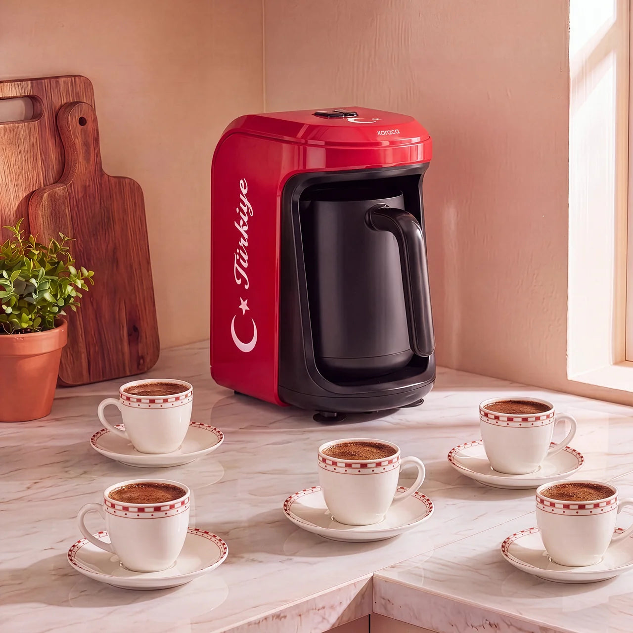 Karaca Hatir Hups Turkiye – Turkse Koffiemachine met Melkfunctie – 5 Kopjes