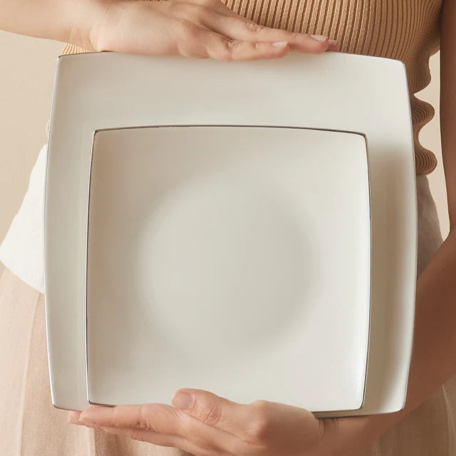 Karaca Square Bone Lucia - Serviesset – 60-delig – 12 Personen – Vierkant Bone China Servies - Luxe Dinerset