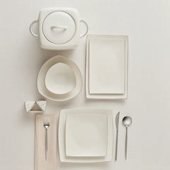 Karaca Square Bone Lucia - Serviesset – 60-delig – 12 Personen – Vierkant Bone China Servies - Luxe Dinerset