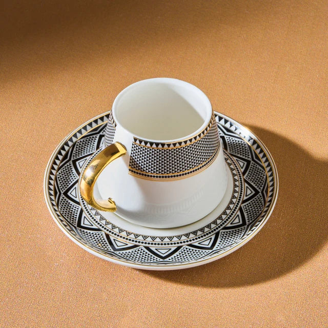 Karaca Globe - Koffiekopjes Set voor 6 Personen – 80 ml – Elegante Turkse Espresso & Koffieset – 12-Delig