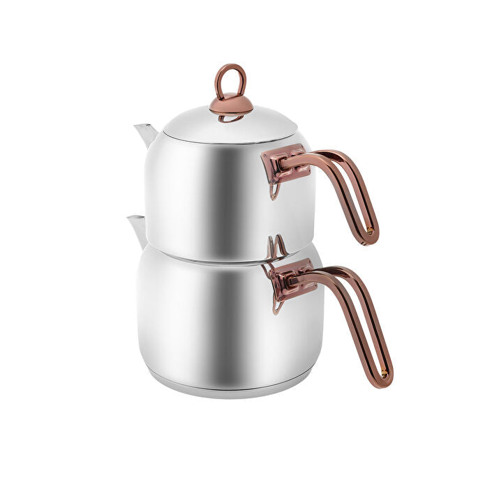 Karaca Manes - RVS Theepot - met Rosegouden Handvatten - 1200 ml