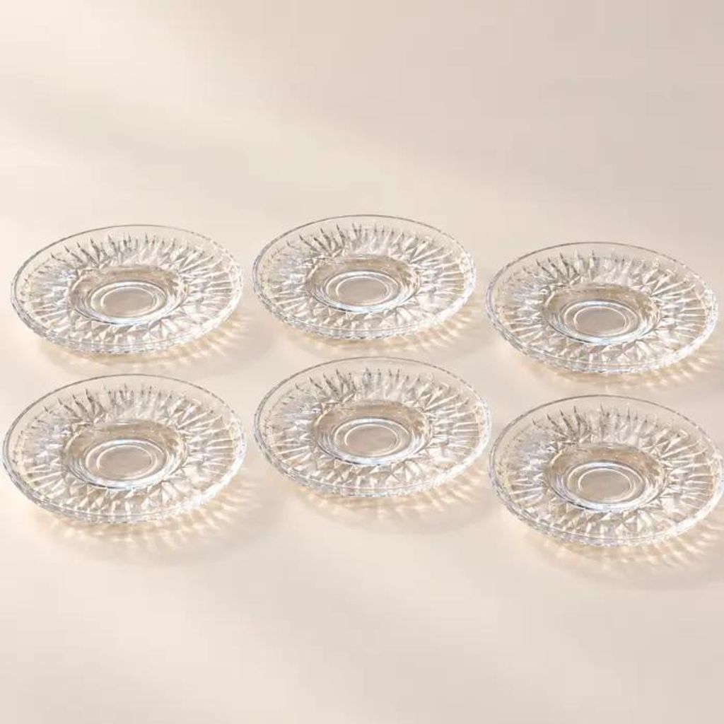 Pasabahce Echo - Theeschotels – 6 Stuks – 11,5 cm – Glas  – Glazen Onderzetters