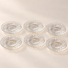Pasabahce Echo - Theeschotels – 6 Stuks – 11,5 cm – Glas  – Glazen Onderzetters