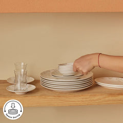 Karaca Siena Ontbijtset / Serviesset/ Serviesset - 26-Delig – Wit – Porselein – Dessertborden. Schalen & Serveerschalen