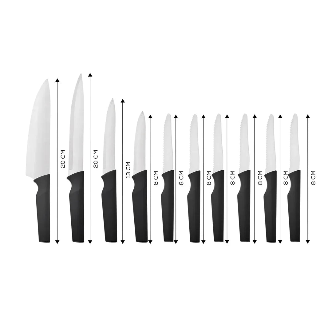 Karaca INOX Bundle Messenset 10-delig - RVS Keukenmessen - Koksmes. Hakmes en Multimessen