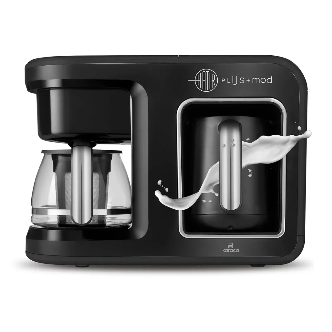 Karaca Hatır Plus Mod 5 in 1 Essential Koffiezetapparaat – Turks Koffieapparaat & Filterkoffie – Zwart/Chroom – 1385W