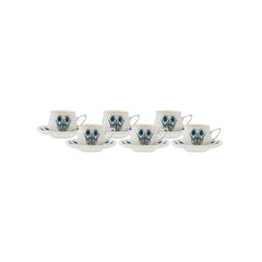 KARACA - Iznik - Koffieset - Koffieservies voor 6 personen. 90 ml. 6 espressokopjes en 6 schoteltjes. robuuste mok. traditionele Turkse koffiekopjes. cappuccino koffieset. porselein presentatie