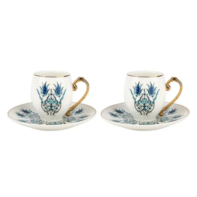Karaca Iznik - Espressokopjes – 2-delig – Koffiekopjesset – Stijlvol Design – Espresso Servies