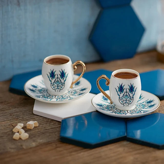 Karaca Iznik - Espressokopjes – 2-delig – Koffiekopjesset – Stijlvol Design – Espresso Servies