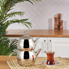 Karaca Adelya Theepotset Klein - RVS - 0.65L + 1.1L - Inductie - Dubbele Theeketel