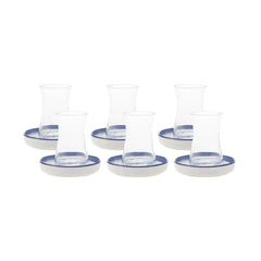 Karaca Zeher Blauw - 12-delig theeservies - 6-Persoons - 160 ml