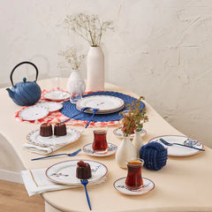 Karaca Nakkaş – Dessert Set – 6-Persoons – 18 Delig –