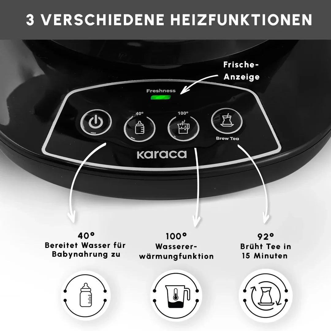 Karaca Caysever - Theepot Elektrisch -Theepot met spraak functie-Chrome - 1700 w