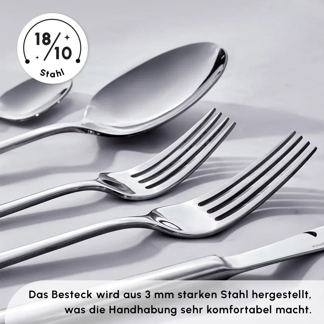 Karaca Tivoli Bestekset 60-delig – 12 Personen – RVS Bestekset – Luxe Design – Vaatwasserbestendig – Zilver