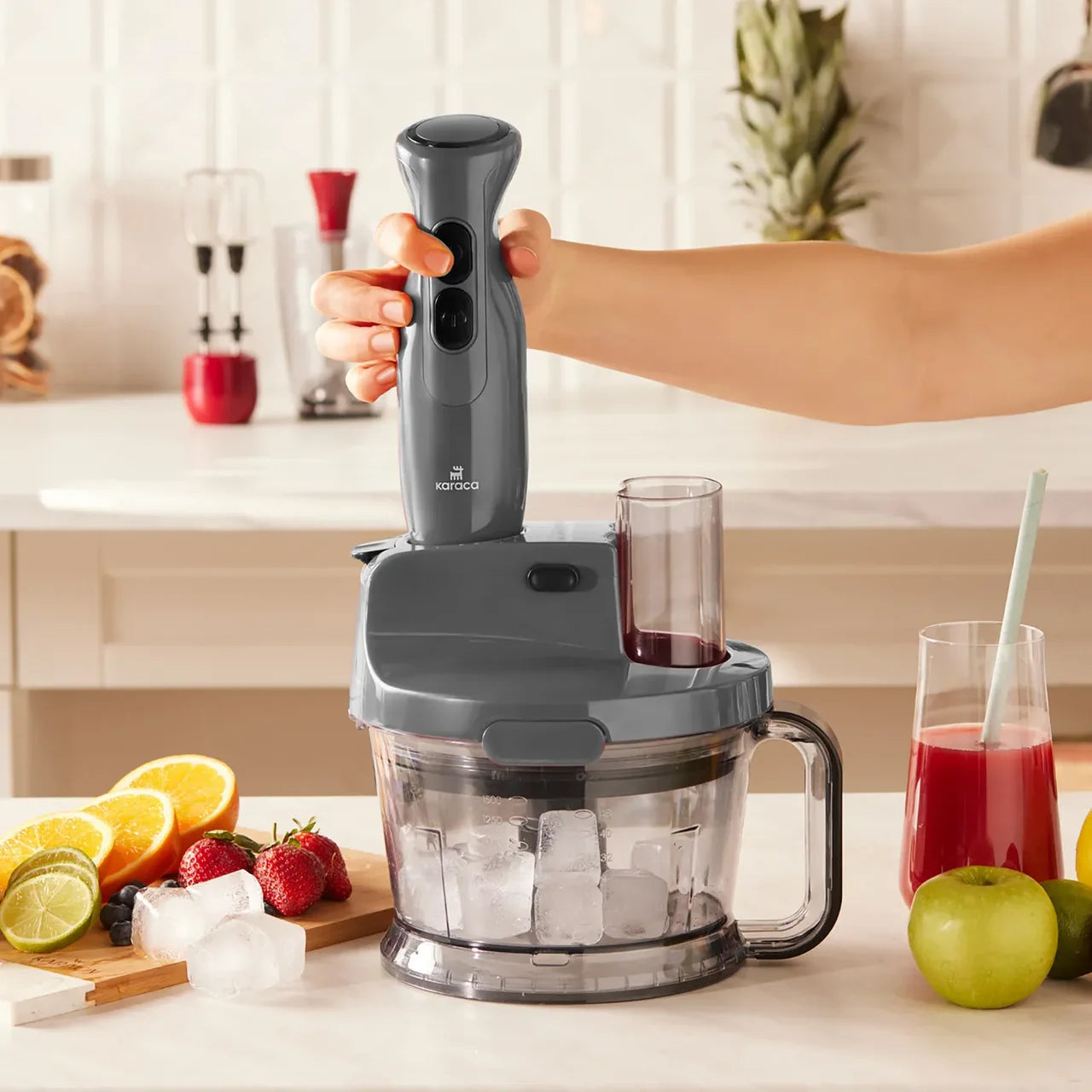 Karaca Pro-Multimax - Keukenrobot – 2000 W – Grijs – Multifunctionele Foodprocessor