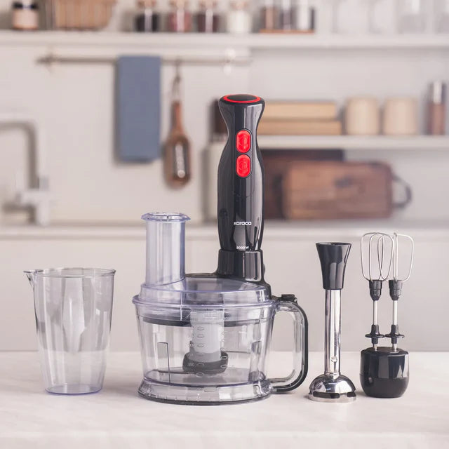 Karaca Pro-Multimax 6-in-1 Keukenmachine 2000W - Hakmolen. Blender en Mixer - 1.5L - Zwart