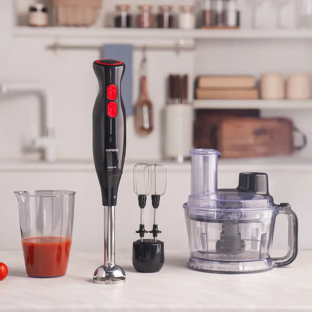 Karaca Pro-Multimax 6-in-1 Keukenmachine 2000W - Hakmolen. Blender en Mixer - 1.5L - Zwart