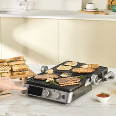 Karaca Compact Steel Sear & Grill Inox - Contactgrill en Tosti Apparaat – 2000W – 6 Tosti’s – RVS