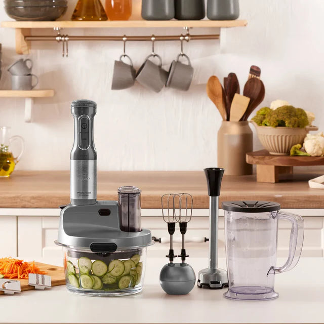 Karaca Mastermaid Prosteel - Keukenrobot met Glazen Blender - 2500W - Galaxy Grey