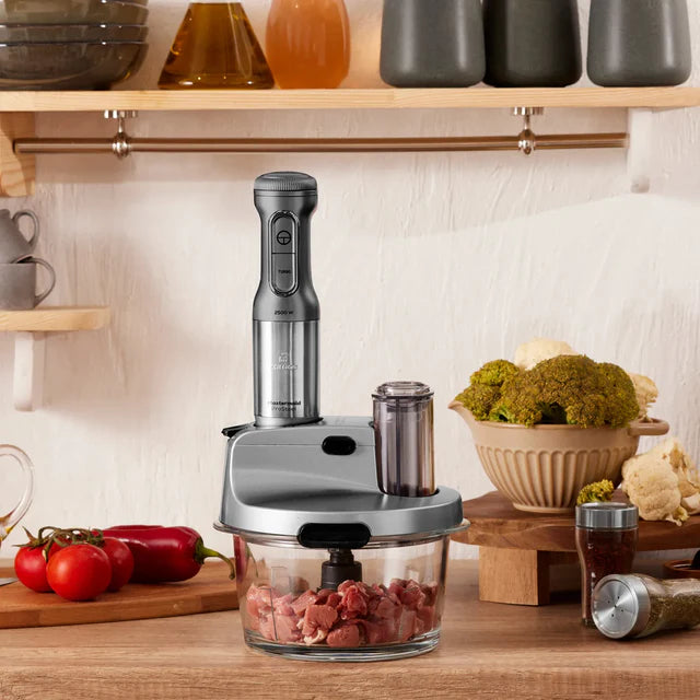 Karaca Mastermaid Prosteel - Keukenrobot met Glazen Blender - 2500W - Galaxy Grey