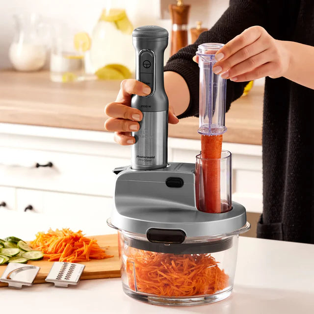 Karaca Mastermaid Prosteel - Keukenrobot met Glazen Blender - 2500W - Galaxy Grey