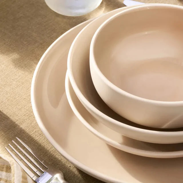 Karaca Abby 24-Delige Stoneware Serviesset – 6 Personen – Crème – Modern & Elegant Design