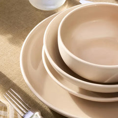 Karaca Abby 24-Delige Stoneware Serviesset – 6 Personen – Crème – Modern & Elegant Design