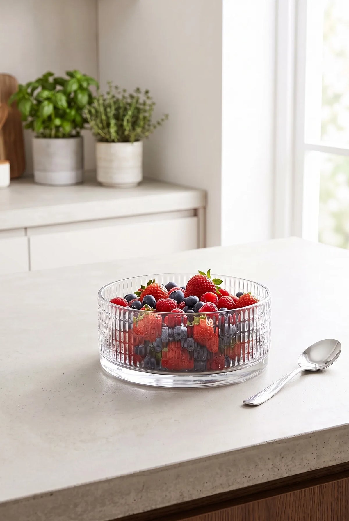 Pasabahce Rain - Glazen Schaal - 1,45 Liter – 20 cm – Transparant – Bowl
