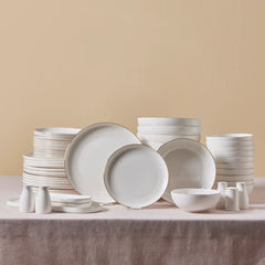 Karaca Stream Favaro - New Bone Serviesset 53-delig - Goud - Servies voor 12 Personen