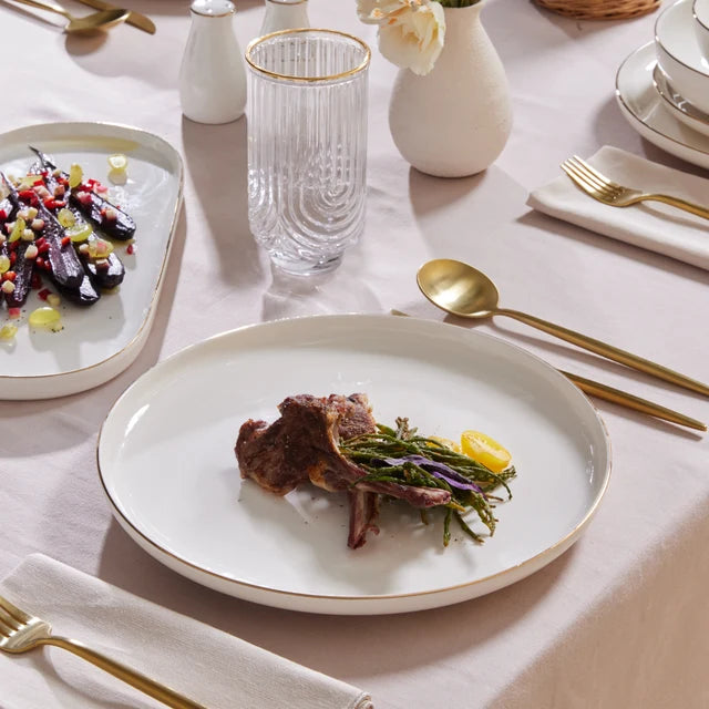 Karaca Stream Favaro - New Bone Serviesset 53-delig - Goud - Servies voor 12 Personen