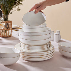 Karaca Stream Favaro - New Bone Serviesset 53-delig - Goud - Servies voor 12 Personen