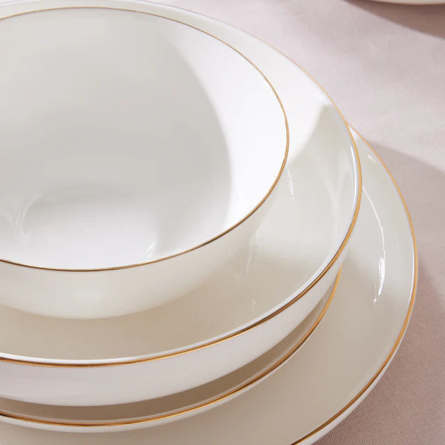 Karaca Stream Favaro - New Bone Serviesset 53-delig - Goud - Servies voor 12 Personen