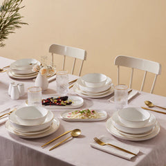 Karaca Stream Favaro - New Bone Serviesset 53-delig - Goud - Servies voor 12 Personen
