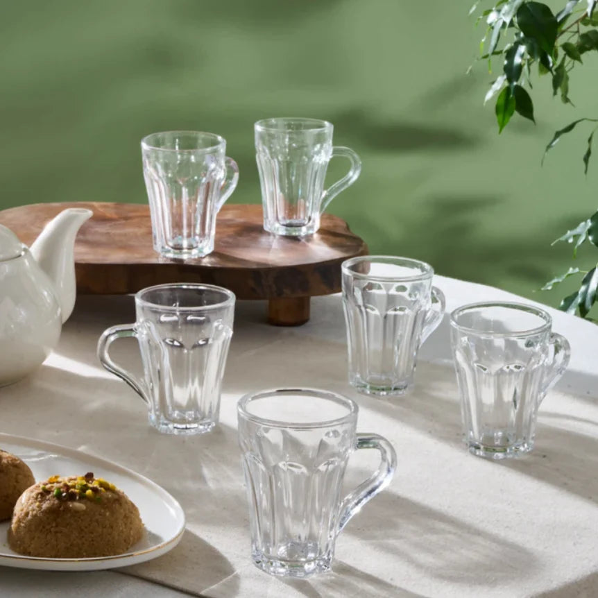 Karaca Leylak - Theeglazenset – 6 Delig – 175 ml – Transparante Turkse Theeglazen – Glazenset voor Thee & Warme Dranken