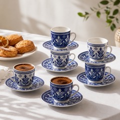 Karaca Peyker - koffiekopjes set voor 6 personen - 85 ml - Stijlvol voor perfect koffiegenot