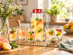 Pasabahce Alanya - Schenkkan Met Waterglazen - Set van 7 - 1000 ml