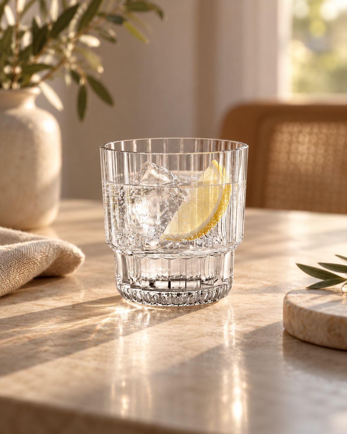 Pasabahce Fiora Drinkglazen – 310 ml – 3 Stuks – Waterglazen / Frisdrankglazen – Geribbeld Glas – Vaatwasserbestendig