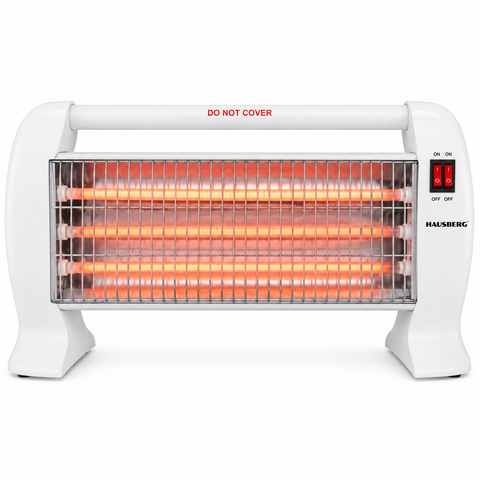 Hausberg HB-810 - Quartz Kachel – Elektrische Verwarming – 1200W – 3 Warmtestanden (400W/800W/1200W) – Draagbaar – Wit