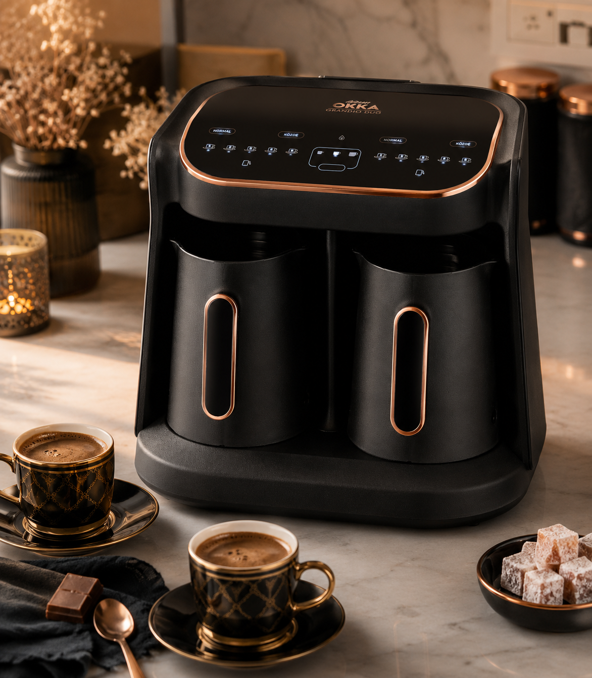 Arzum OKKA Grandio DUO - Turks Koffiezetapparaat – Koper – 10 Kopjes – Volautomatisch - OK007