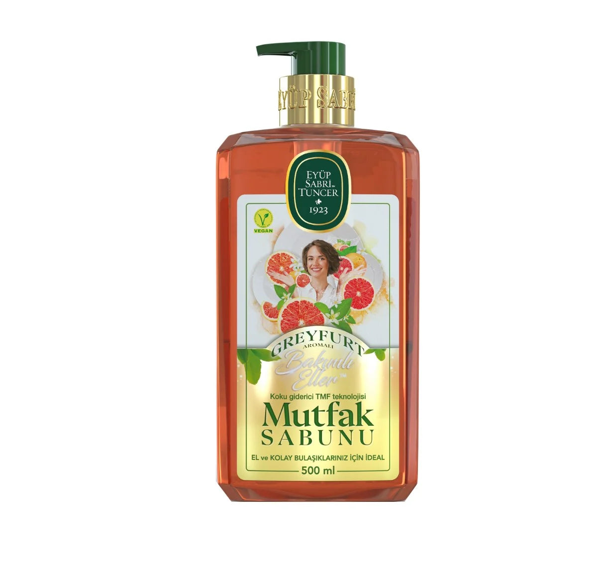 Eyup Sabri Tuncer Grapefruit Hand- & Keukenzeep met Pomp – 500 ml + Gratis Spons
