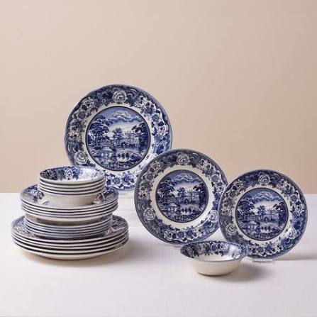 Karaca Old Town – 24-Delige Serviesset voor 6 Personen – Vintage Stijl – Porselein
