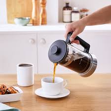 Karaca Cavira - French Press - 1000 ml - Borosilicaat Glas - Zwart Metaal - Koffie- en Theepers