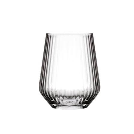 Pasabahce Allegra - Drinkglazen 425 ml – Set van 6 – Geribbelde Waterglazen